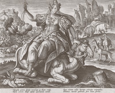 Asien aus Die vier Kontinente, veröffentlicht um 1588-89 von Maarten de after Vos